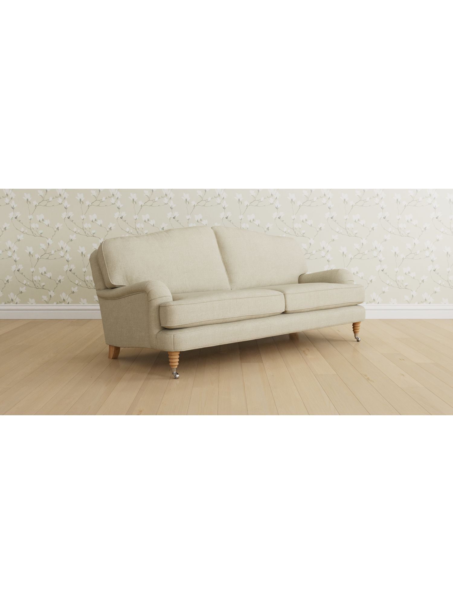 Lynden Range, Laura Ashley Lynden Large 3 Seater Sofa, Light Leg, Anneliese Natural