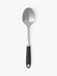 John Lewis Soft Grip Handle Stainless Steel Solid Spoon, Silver/Black