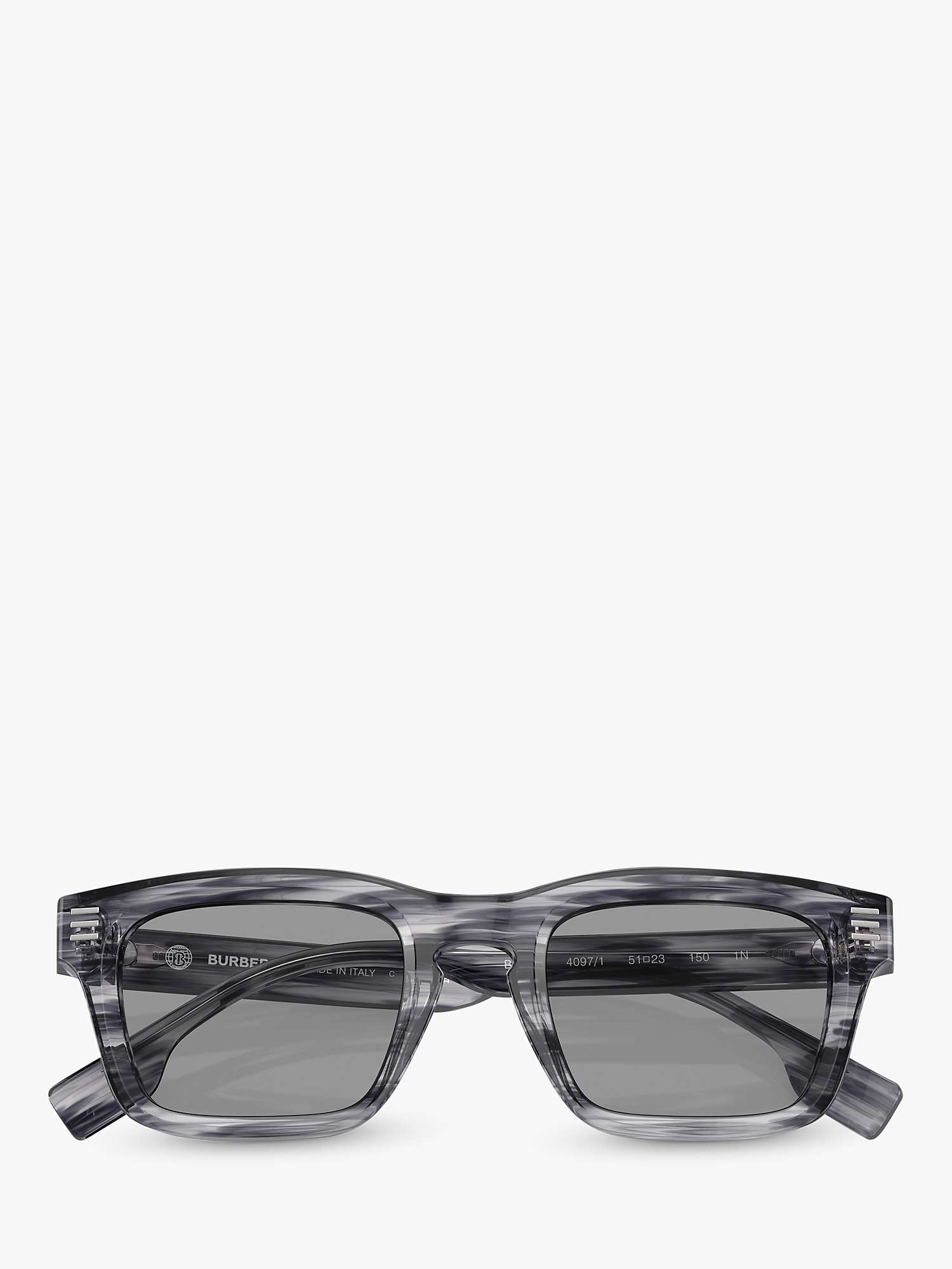 Buy Burberry BE4403 Men's Rectangular Sunglasses, Grey Online at johnlewis.com
