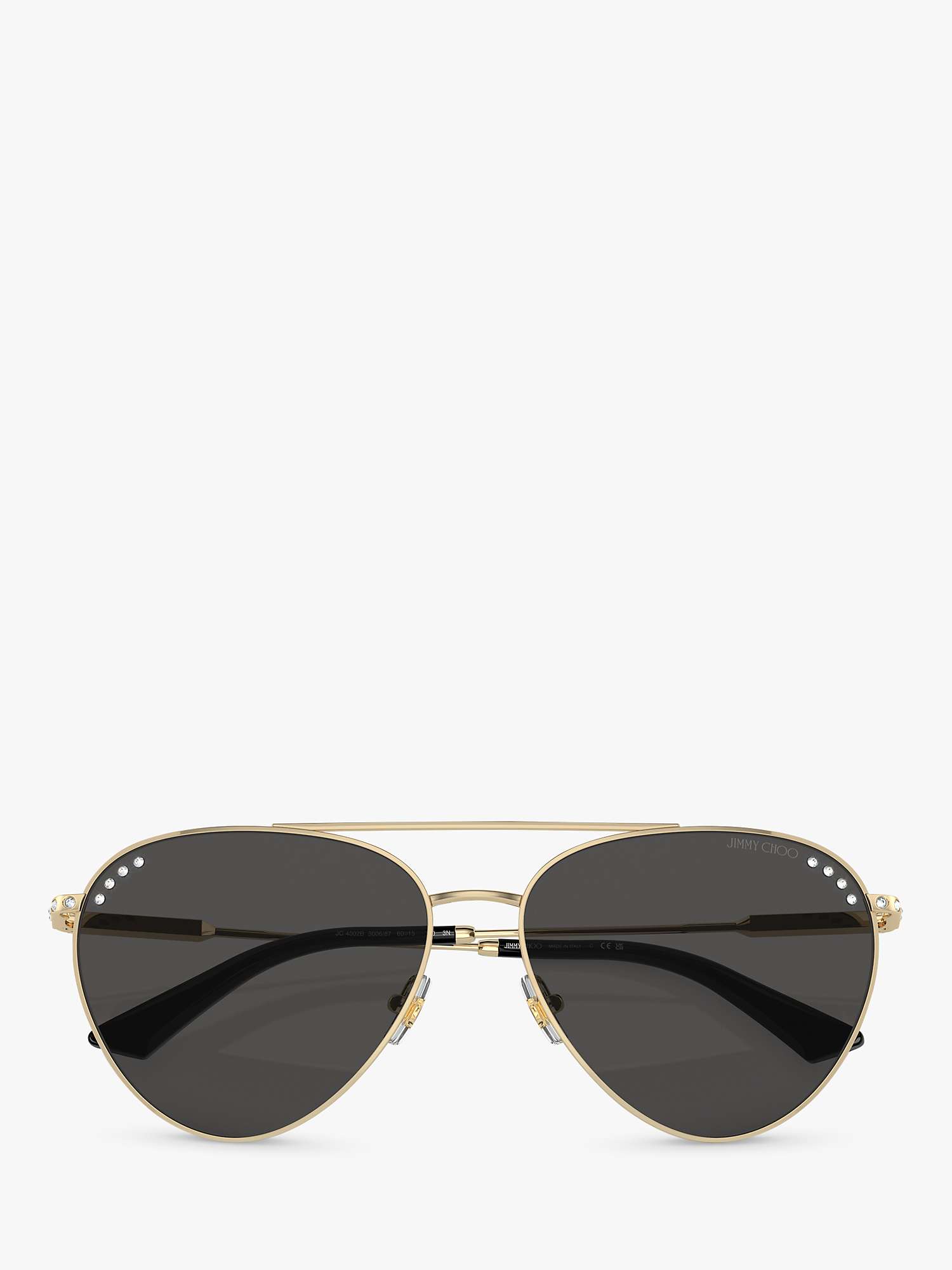Buy Jimmy Choo JC4002B Women's Aviator Sunglasses, Pale Gold/Grey Online at johnlewis.com