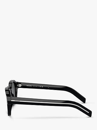 Prada PR A16S Men's D-Frame Sunglasses, Black/Grey