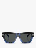 Versace VE4464 Men's Square Sunglasses, Havana Blue/Grey
