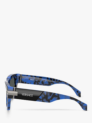 Versace VE4464 Men's Square Sunglasses, Havana Blue/Grey