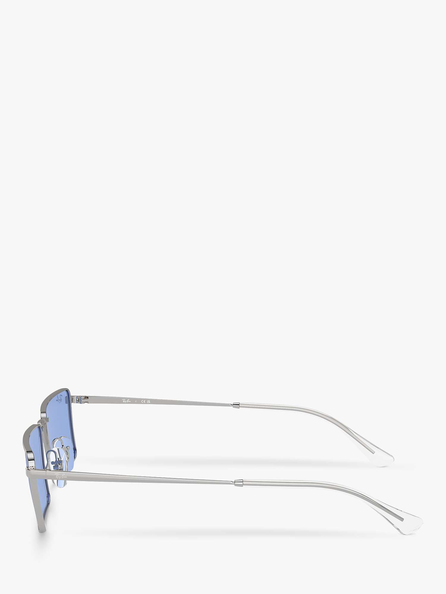 Buy Ray-Ban RB3741 Unisex Rectangular Sunglasses, Silver/Blue Online at johnlewis.com
