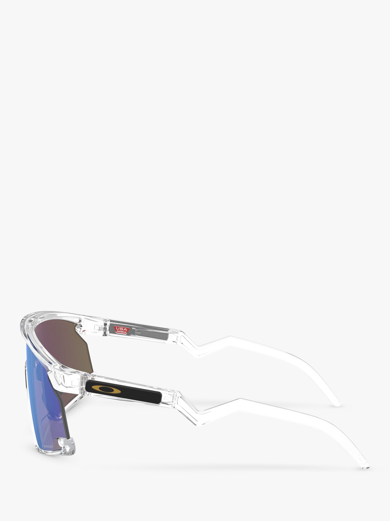 Oakley OO9280 Unisex Wrap Sunglasses, Clear/Mirror Blue