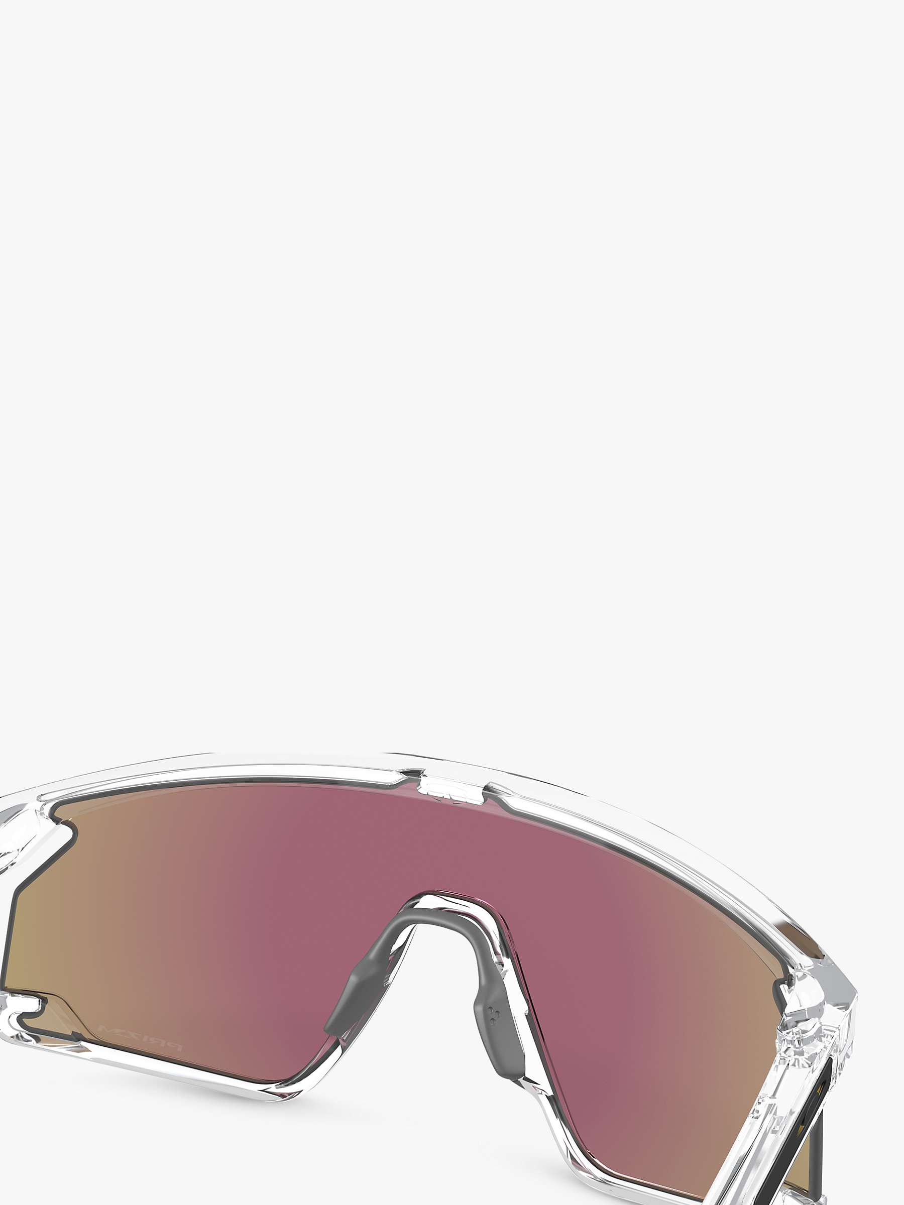 Buy Oakley OO9280 Unisex Wrap Sunglasses, Clear/Mirror Blue Online at johnlewis.com
