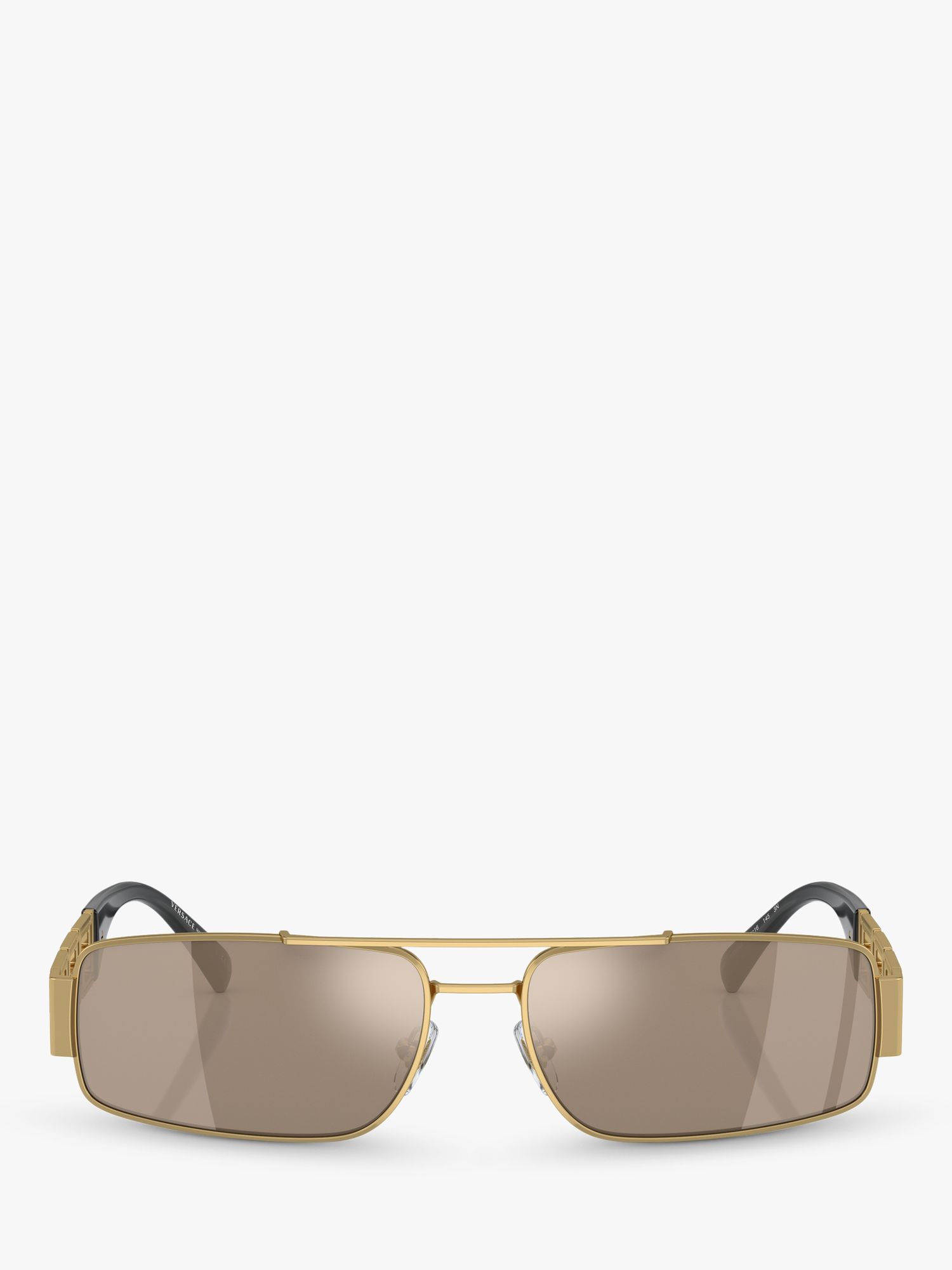 Buy Versace VE2257 Men's Rectangular Sunglasses, Gold Online at johnlewis.com