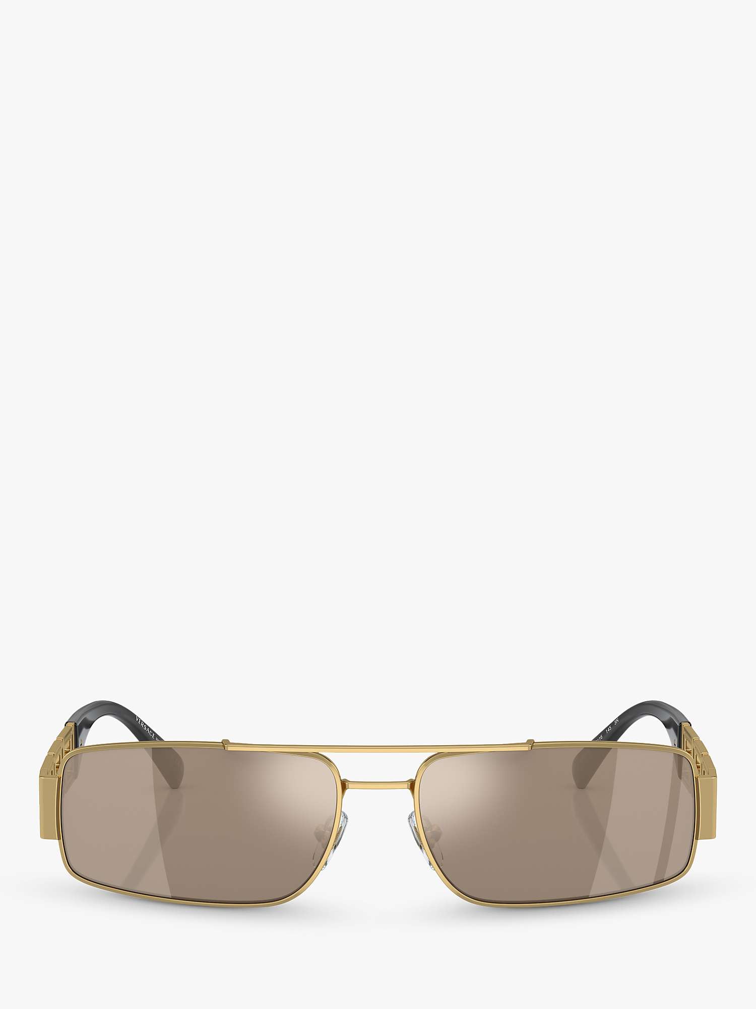 Buy Versace VE2257 Men's Rectangular Sunglasses, Gold Online at johnlewis.com