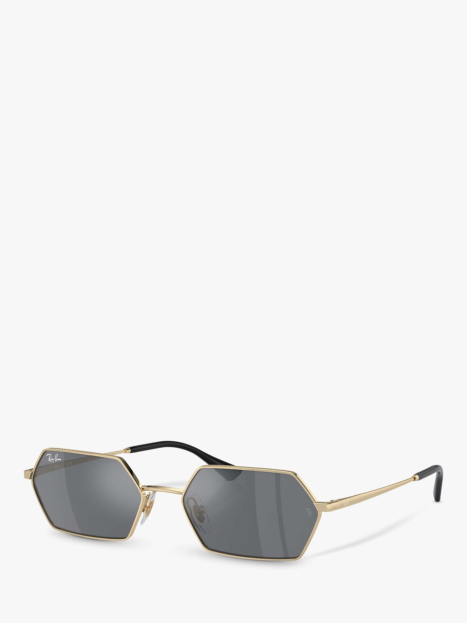 Buy Ray-Ban RB3728 Unisex Yevi Hexagonal Sunglasses, Light Gold/Mirror Grey Online at johnlewis.com