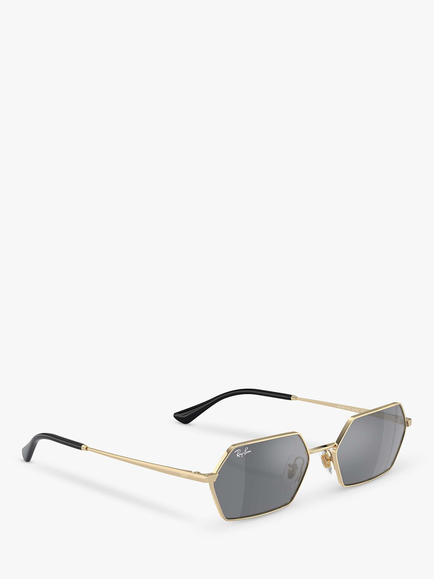 Buy Ray-Ban RB3728 Unisex Yevi Hexagonal Sunglasses, Light Gold/Mirror Grey Online at johnlewis.com