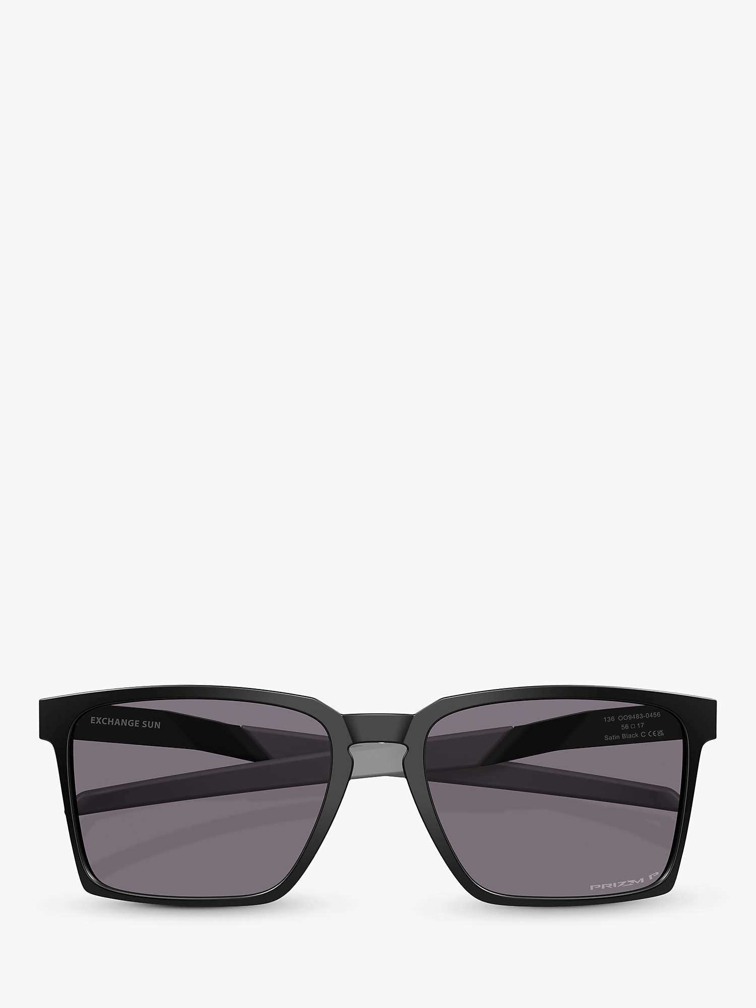 Buy Oakley OO9483 Unisex Exchange Polarised Square Sunglasses, Satin Black/Grey Online at johnlewis.com