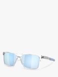 Oakley OO9483 Polarised Rectangular Sunglasses, Polished Clear