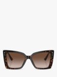 Jimmy Choo JC5001B Women's Cat's Eye Sunglasses, Tortoiseshell/Brown Gradient