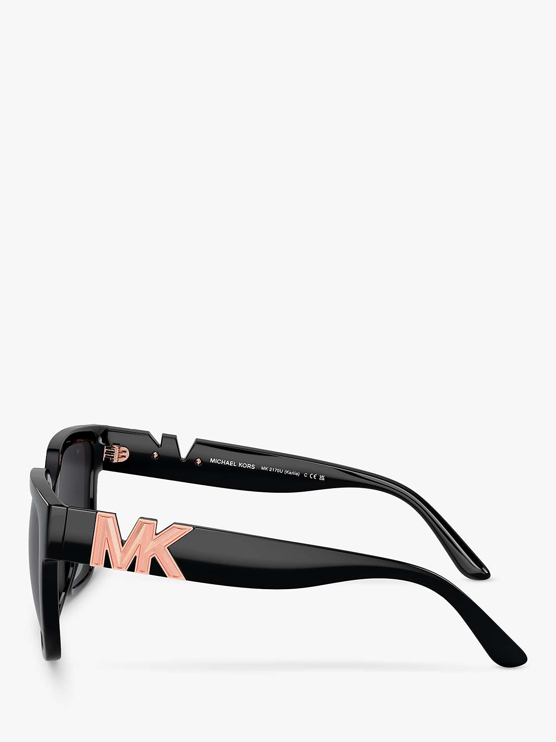 Buy Michael Kors MK2170U Women's Karlie Pillow Sunglasses, Black/Grey Gradient Online at johnlewis.com