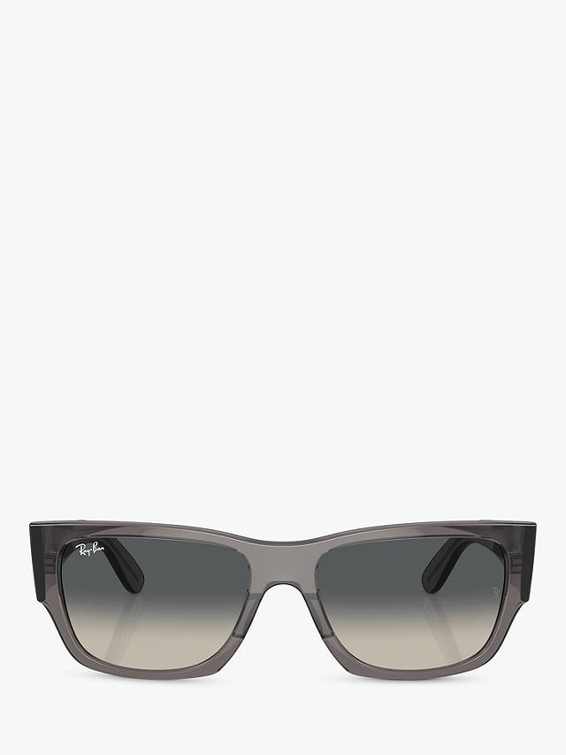 Ray-Ban RB0947S Unisex Rectangular Sunglasses, Opal Dark Grey/Grey Gradient