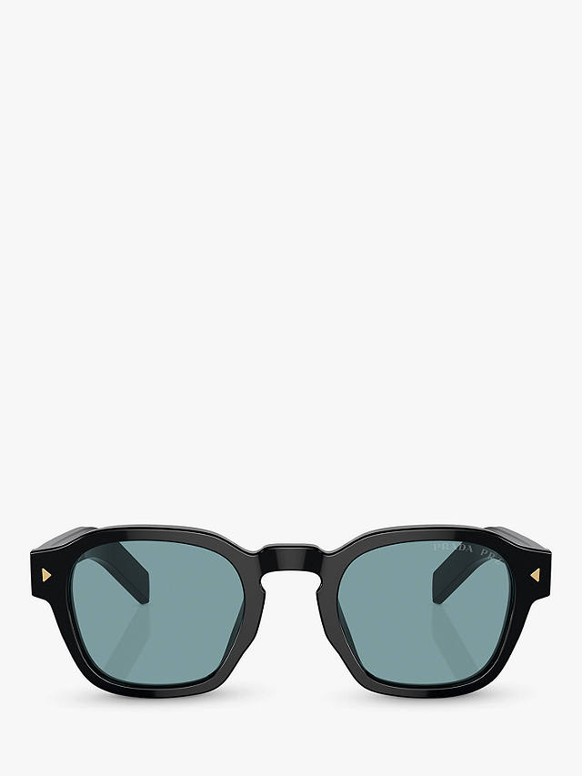Prada PR A16S Men's Phantos Polarised Sunglasses, Black/Green