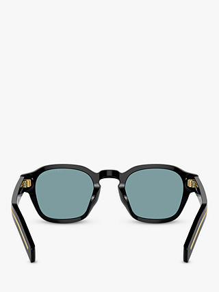 Prada PR A16S Men's Phantos Polarised Sunglasses, Black/Green