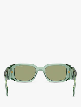 Prada PR 17WS Women's Rectangular Sunglasses, Transparent Sage