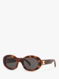 Celine CL40194U Women's Oval Sunglasses, Tortoise Blonde/Grey