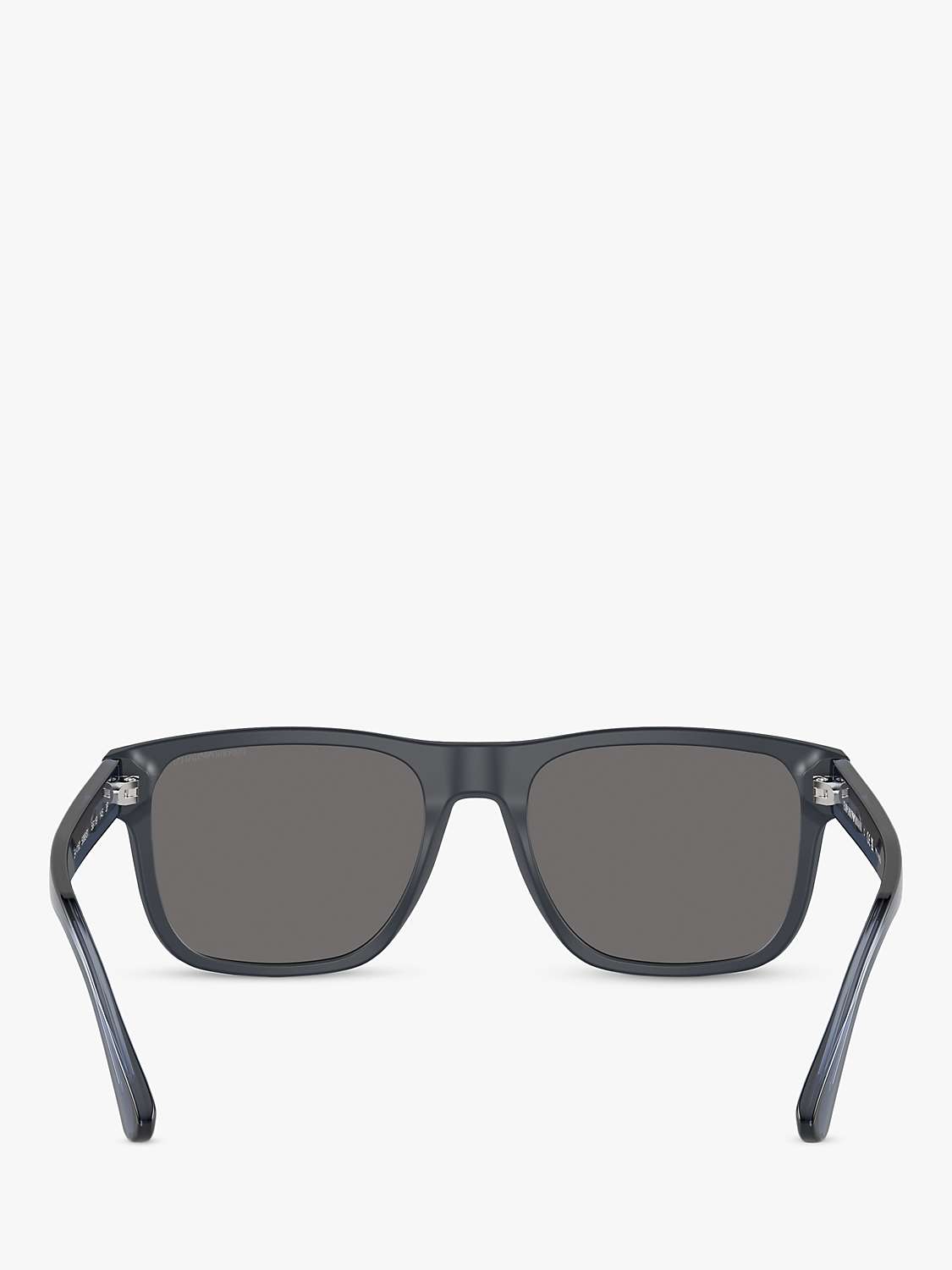 Buy Emporio Armani EA4163 Men's Polarised Square Sunglasses, Matte Blue/Grey Online at johnlewis.com