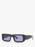 Prada PR 06YS Men's Rectangular Sunglasses, Black/Purple