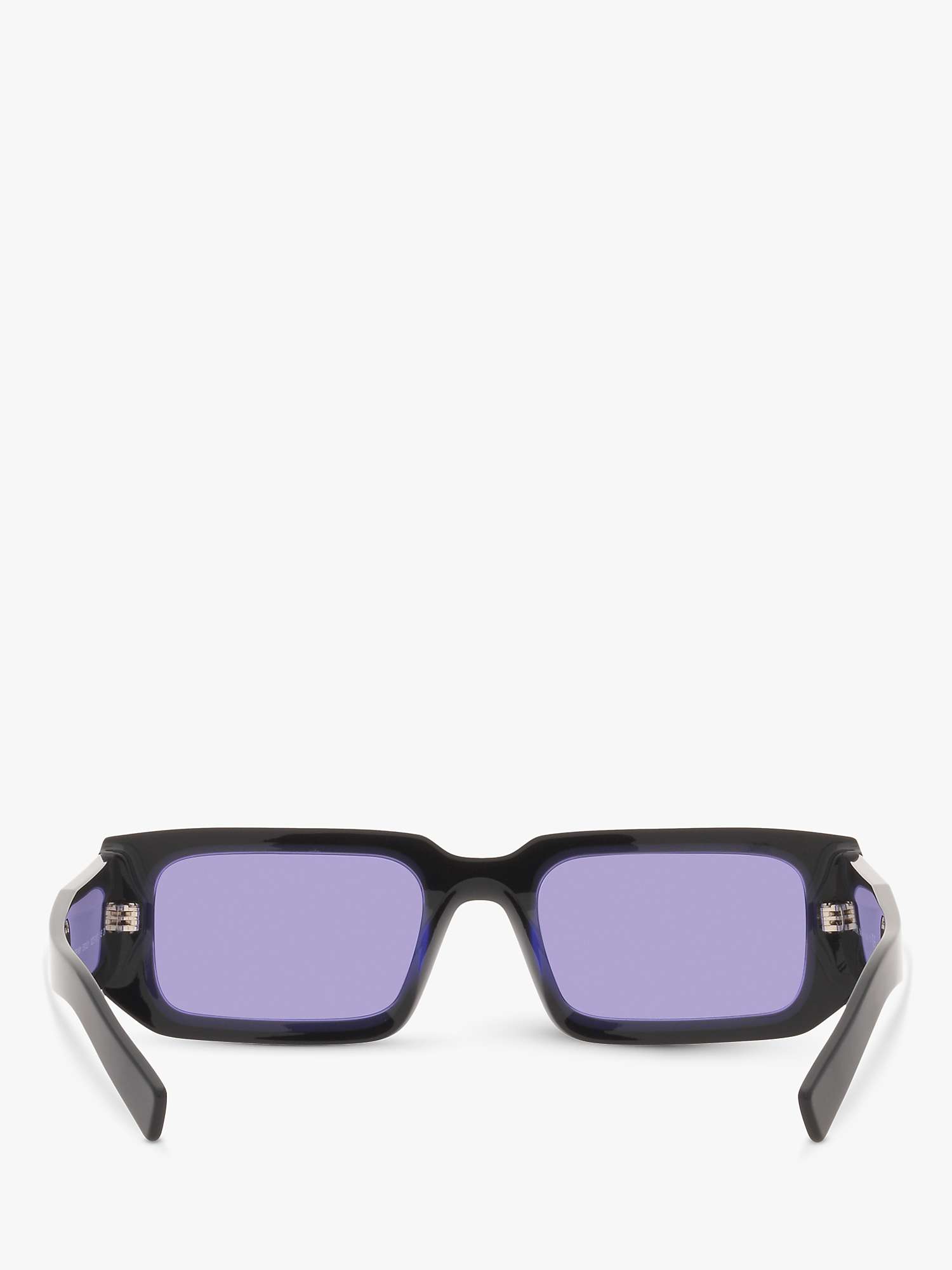 Buy Prada PR 06YS Men's Rectangular Sunglasses, Black/Purple Online at johnlewis.com