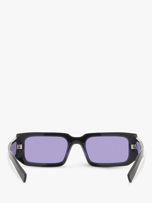Prada PR 06YS Men's Rectangular Sunglasses, Black/Purple