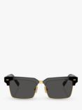 Miu Miu MU10ZS Women's Rectangular Sunglasses, Black/Gold