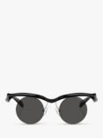 Prada PR A24S Women's Round Sunglasses, Black