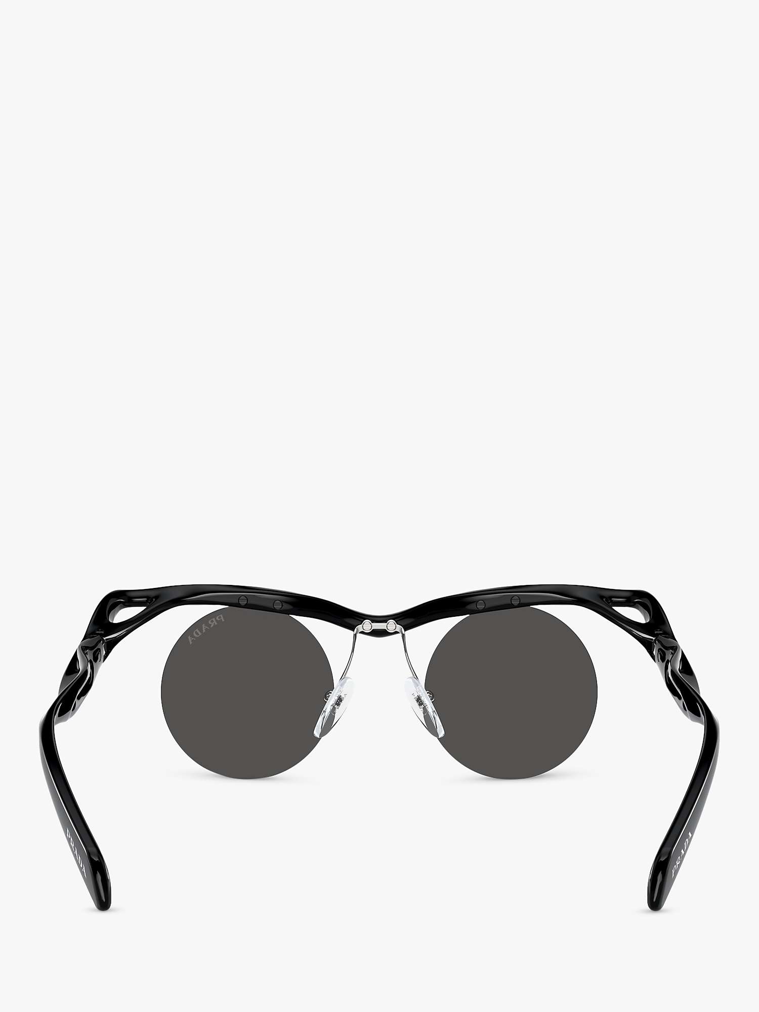 Buy Prada PR A24S Women's Round Sunglasses, Black Online at johnlewis.com