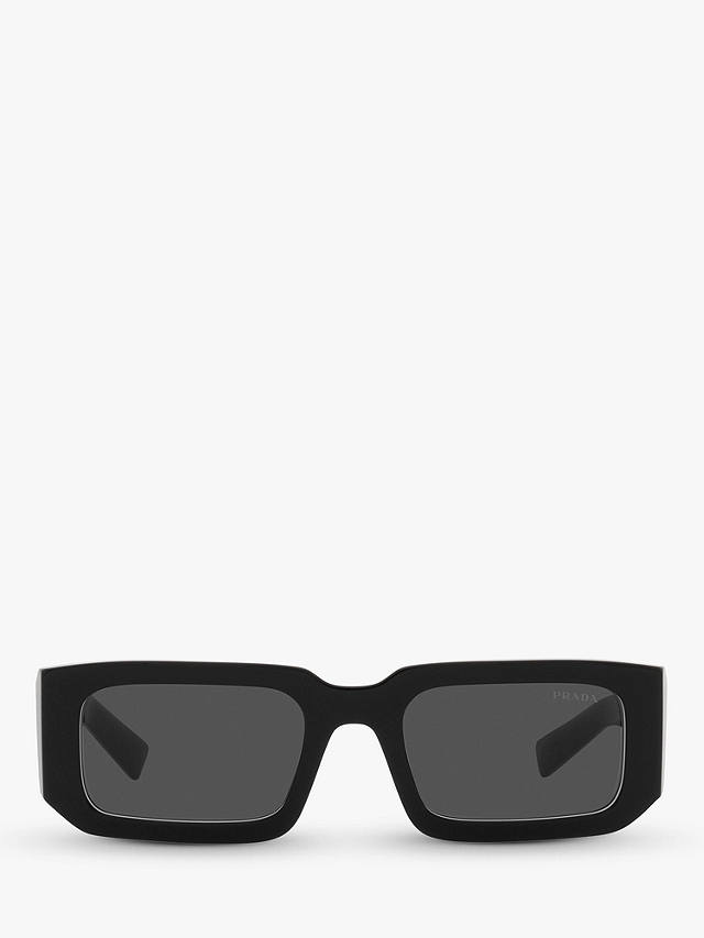 Prada PR 06YS Men's Rectangular Sunglasses, Black/White