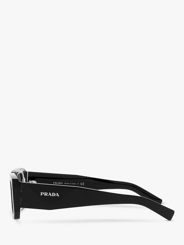 Prada PR 06YS Men's Rectangular Sunglasses, Black/White