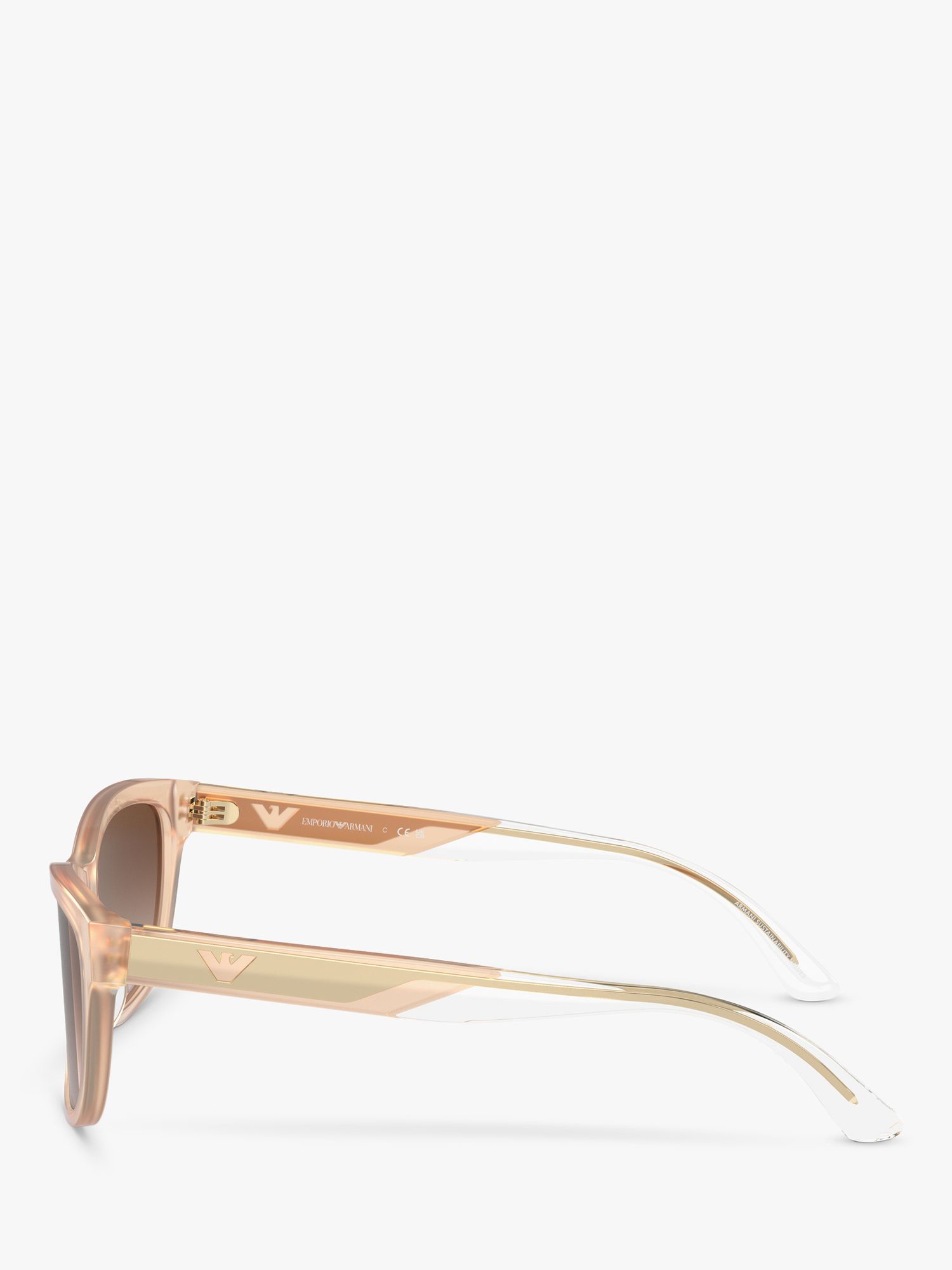 Emporio Armani EA4227U Women's Square Sunglasses, Opaline Tundra/Brown Gradient