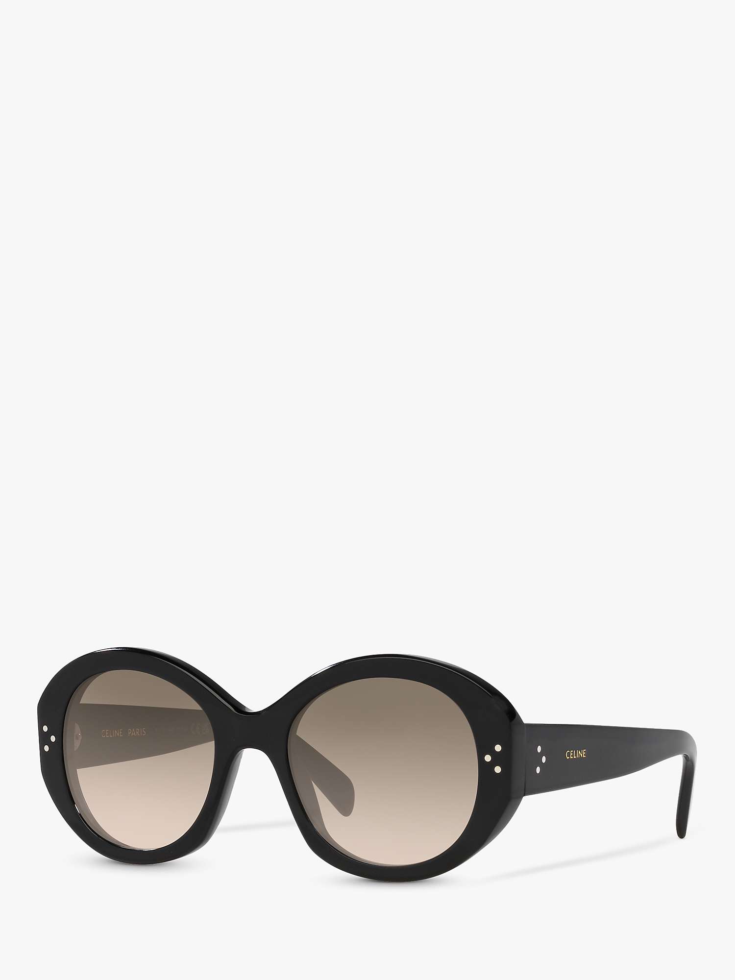 Buy Celine CL40240I Women's Oval Sunglasses, Shiny Black/Brown Gradient Online at johnlewis.com