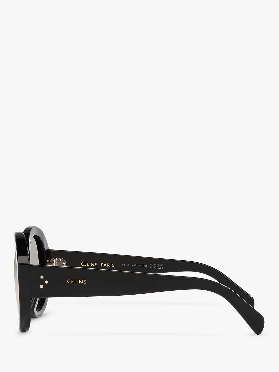 Buy Celine CL40240I Women's Oval Sunglasses, Shiny Black/Brown Gradient Online at johnlewis.com
