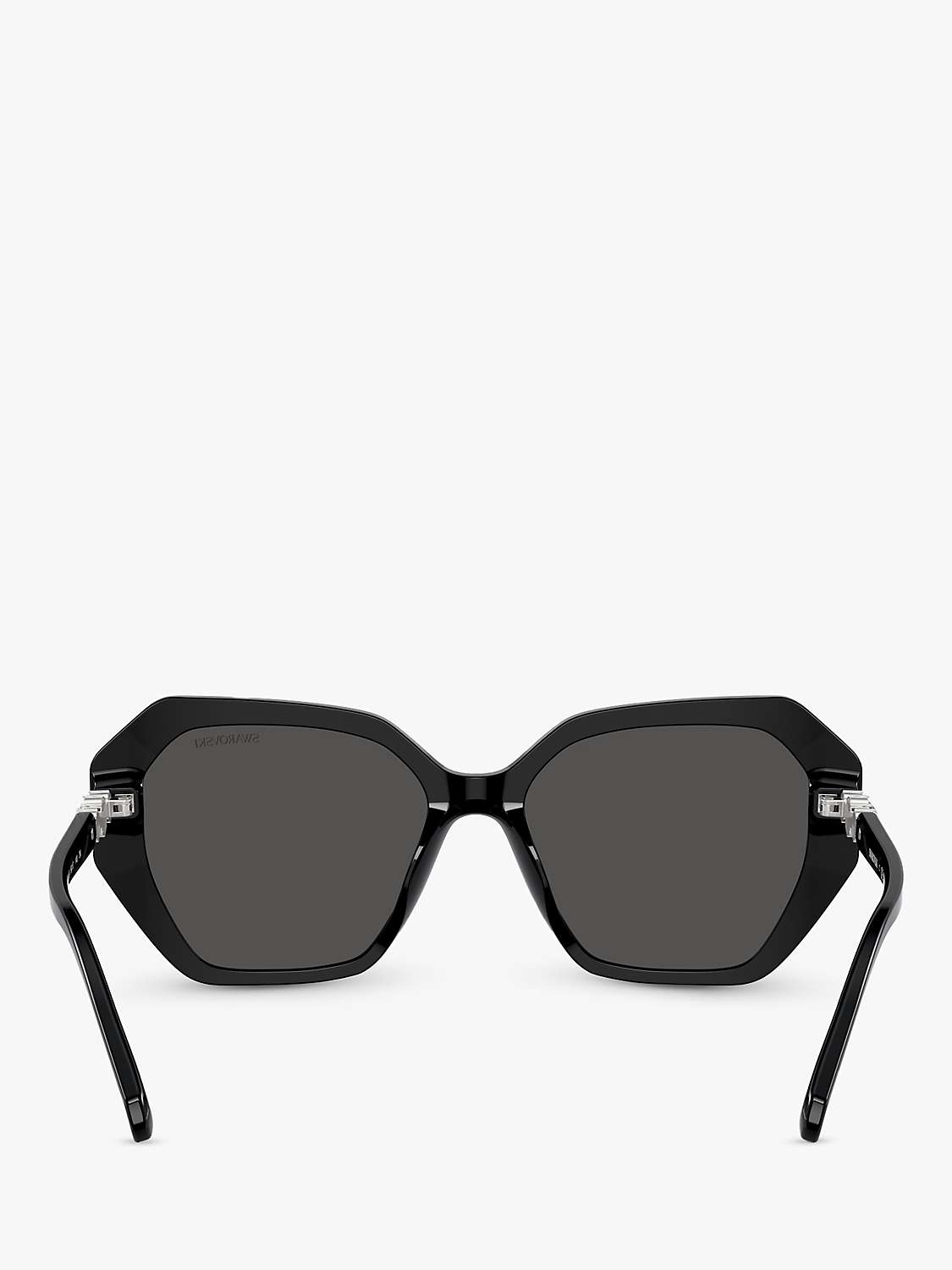 Buy Swarovski SK6017 Women's Irregular Sunglasses, Black/Grey Online at johnlewis.com
