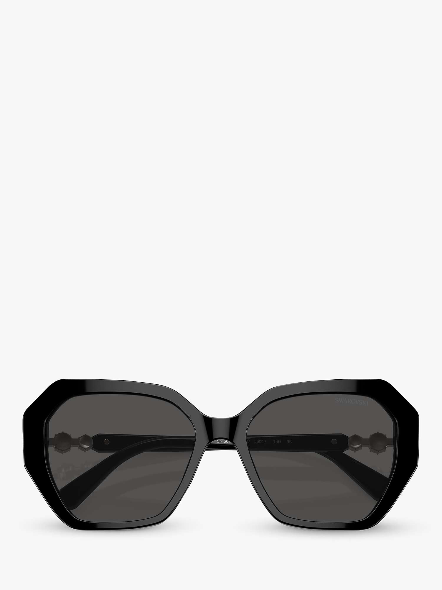 Buy Swarovski SK6017 Women's Irregular Sunglasses, Black/Grey Online at johnlewis.com