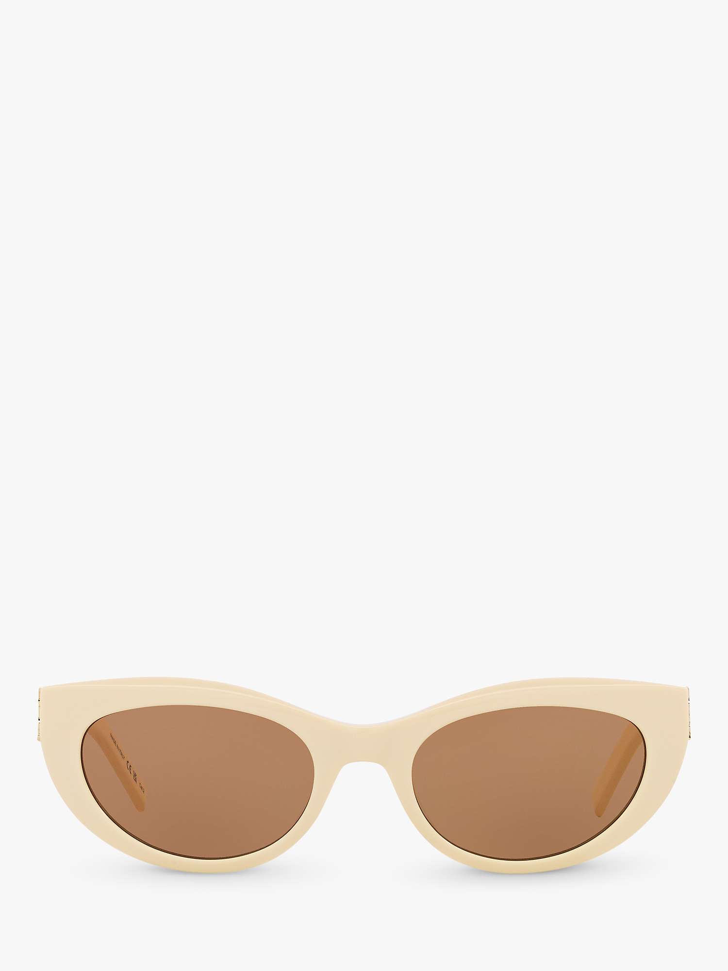 Buy Yves Saint Laurent YS000478 Women's Oval Sunglasses, Ivory/Brown Online at johnlewis.com