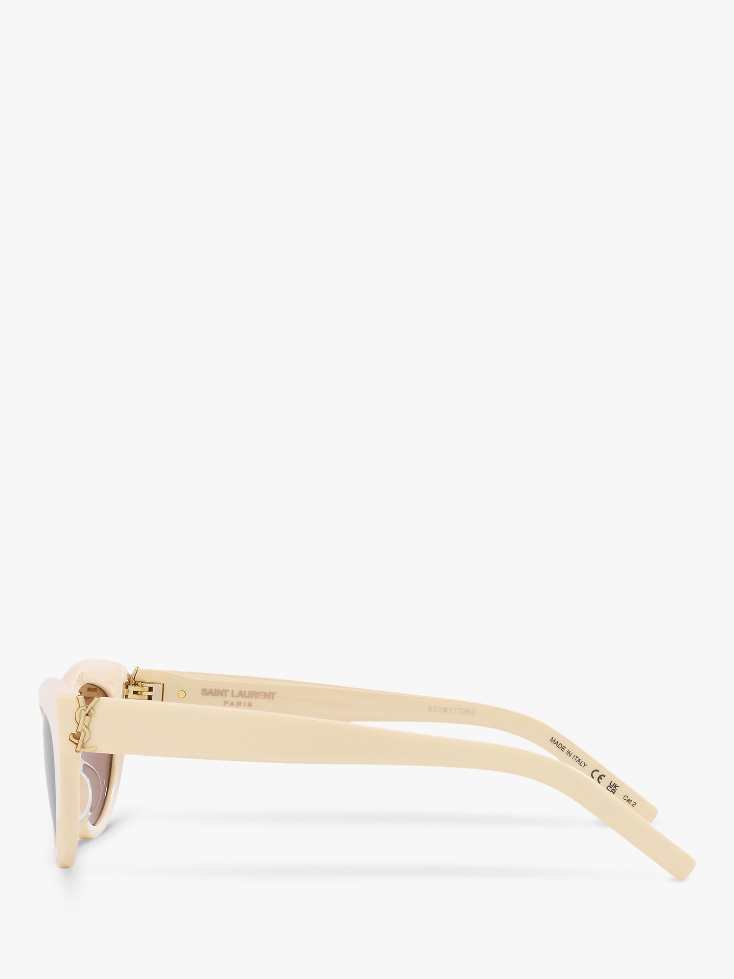 Yves Saint Laurent YS000478 Women's Oval Sunglasses, Ivory/Brown