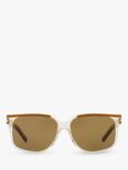 Yves Saint Laurent YS000476 Men's Square Sunglasses, Brown/Brown