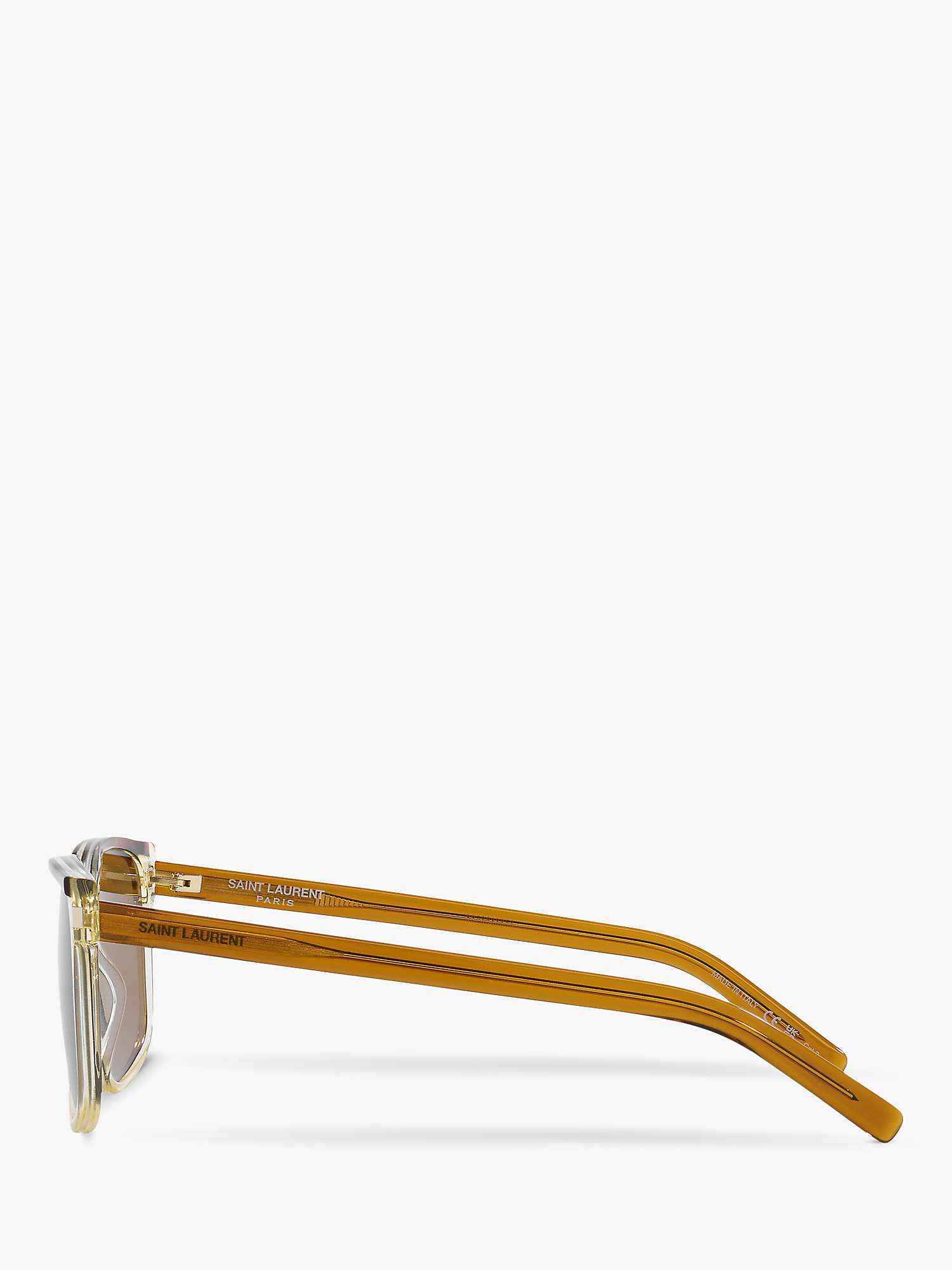 Buy Yves Saint Laurent YS000476 Men's Square Sunglasses, Brown/Brown Online at johnlewis.com