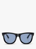 Ray-Ban RBR0502S Unisex Rectangular Sunglasses, Black