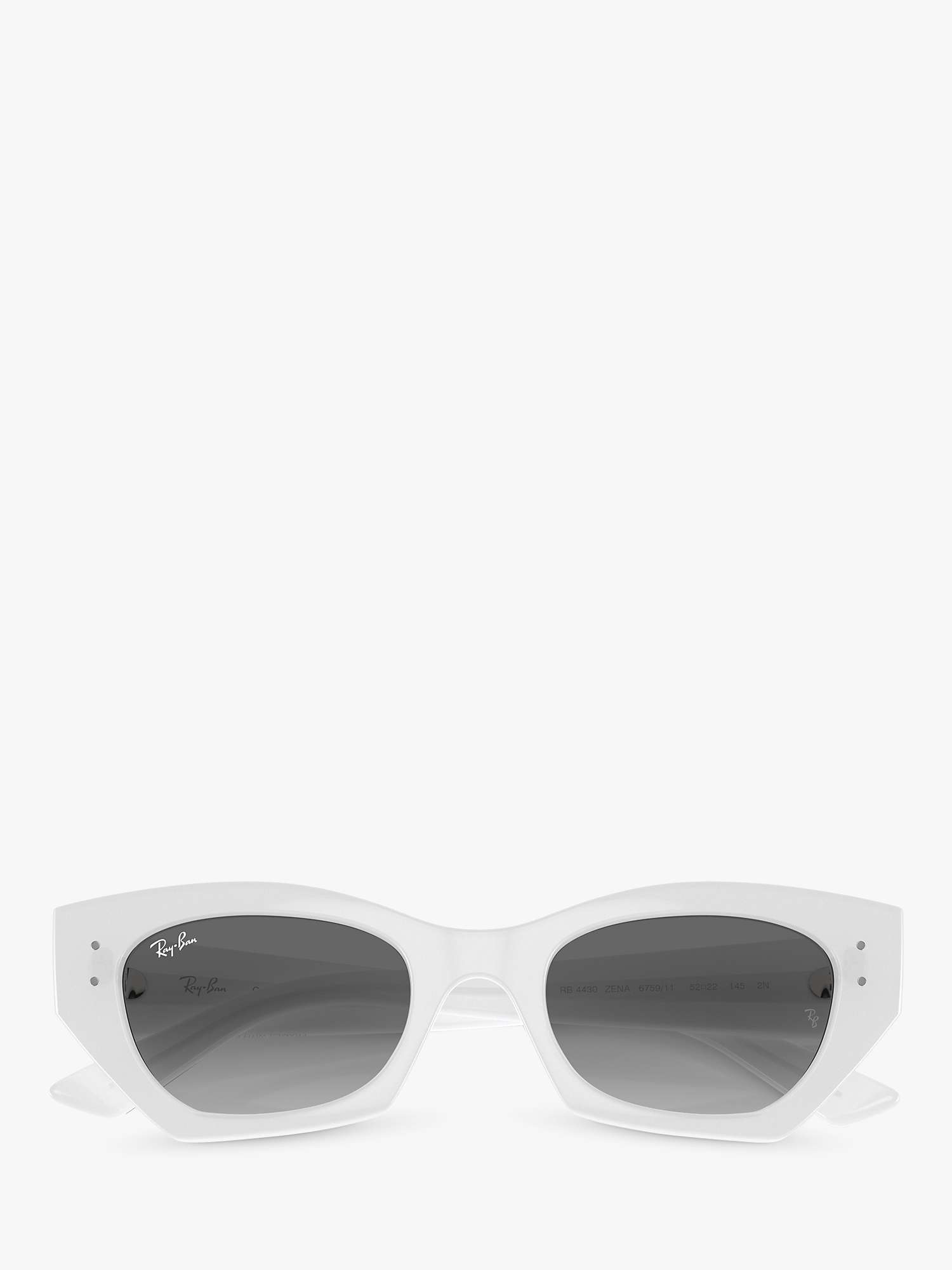 Buy Ray-Ban RB4430 Unisex Rectangular Sunglasses, White Snow/Grey Gradient Online at johnlewis.com