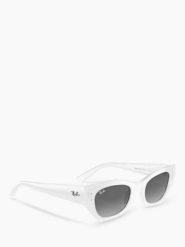 Ray-Ban RB4430 Unisex Rectangular Sunglasses, White Snow/Grey Gradient