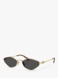 Miu Miu MU56ZS Women's Irregular Sunglasses, Pale Gold