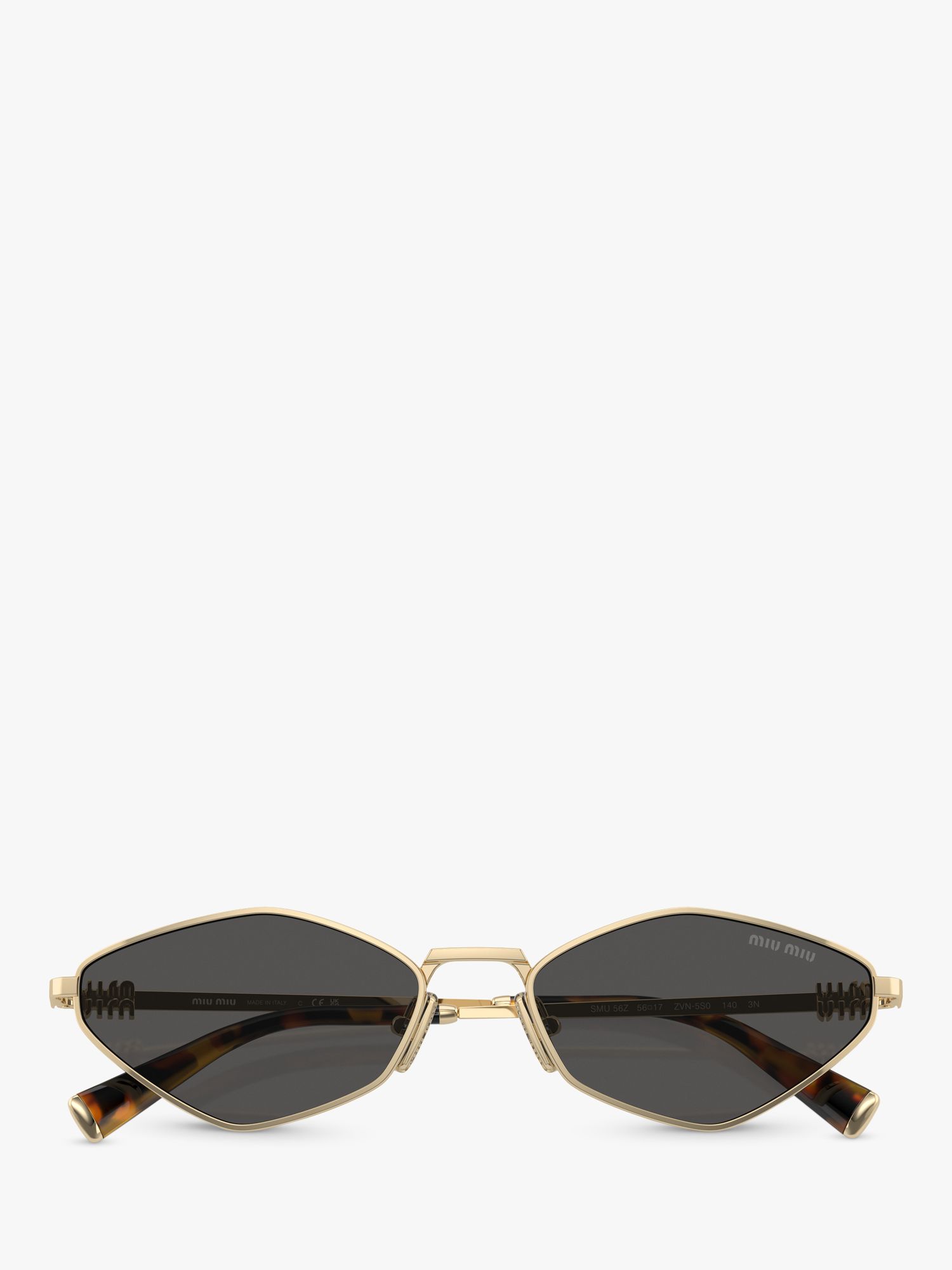 Miu Miu MU56ZS Women's Irregular Sunglasses, Gold