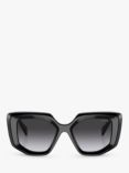Prada PR 14ZS Women's Irregular Sunglasses, Tortoise/Brown Gradient