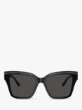 Jimmy Choo 0JC5003 Women's Cat's Eye Sunglasses, Black/Silver