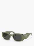 Prada PR 17WS Women's Rectangular Sunglasses, Sage/Black