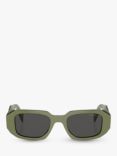 Prada PR 17WS Women's Rectangular Sunglasses, Sage/Black